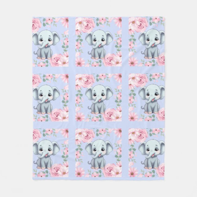Couverture Polaire Blue Elephant Fleece Blanket (Devant)