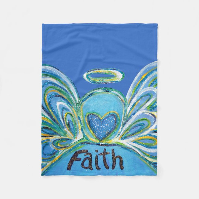 Couverture Polaire Blue Faith Guardian Angel Chemo Blanket (Devant)