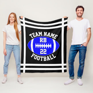 Couverture Polaire Blue Football Team Nom du joueur Position et numér