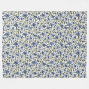 Couverture Polaire Blue Forget-Me-Nots Fleece Florale