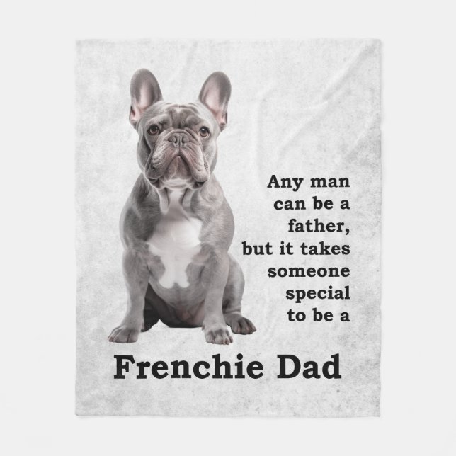 Couverture Polaire Blue Frenchie Papa (Devant)