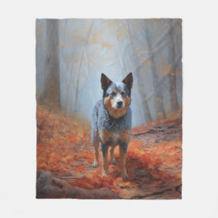 Couverture Polaire Blue Heeler dans les feuilles d'automne automne au