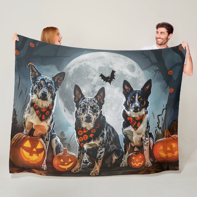 Couverture Polaire Blue Heeler Halloween Épouvantable (En situation)