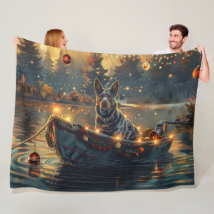 Couverture Polaire Blue Heeler Noël Festive Voyage