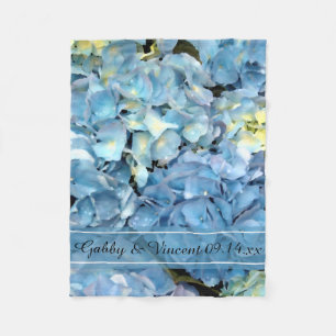 Couverture Polaire Blue Hydrangea Floral Mariage