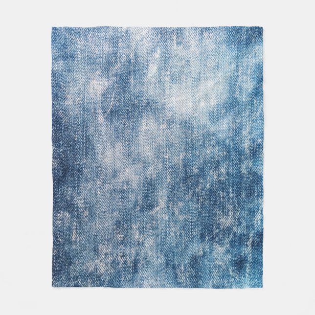 Couverture Polaire Blue Jeans Denim, Arrière - plan texturé. (Devant)