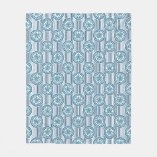Couverture Polaire Blue mandala pattern on striped background
