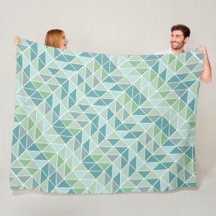 Couverture Polaire Blue Modern Mint Abstrait Triangle Motif