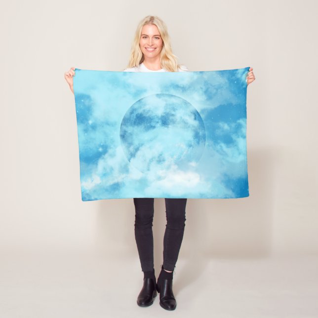 COUVERTURE POLAIRE BLUE MOON ARTISTIQUE NIGHT SKI (En situation)
