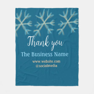 Couverture Polaire Blue orange snowflakes ajouter nom commercial noël