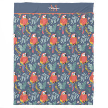 Blue Parrot Land Motif tropical Monogramme