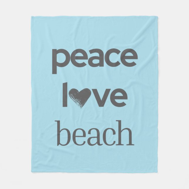 Couverture Polaire Blue Peace Love Beach - Coastal Life Soft Cozy (Devant)