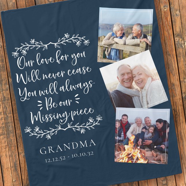 Couverture Polaire Blue Photos Memorial Keepsaké (Créateur téléchargé)