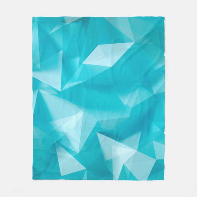 Couverture Polaire Blue, turquoise background with crystals, triangle (Devant)