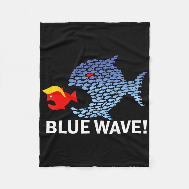 Couverture Polaire Blue Wave 2024 Funny Big Fish Eat Little Fish Trum (Devant)