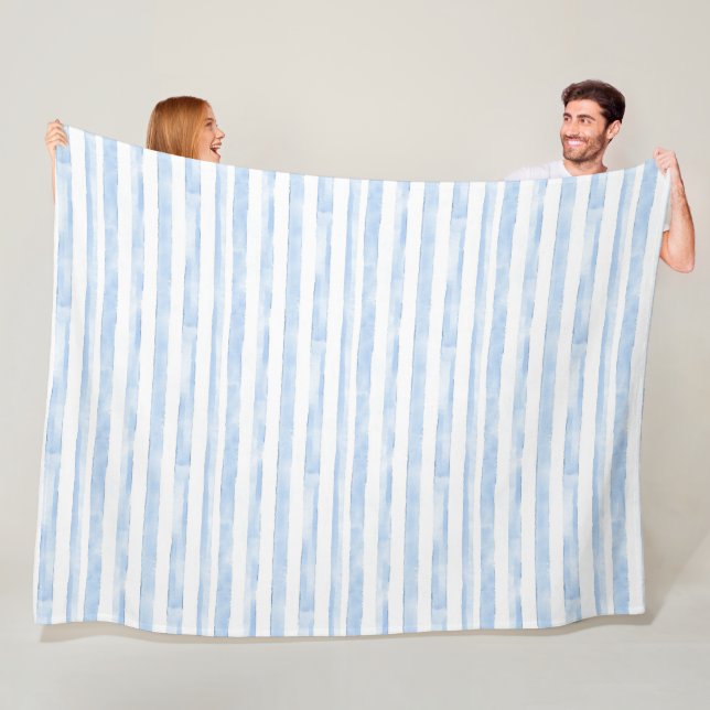 Couverture Polaire Blue White Stripes   (En situation)