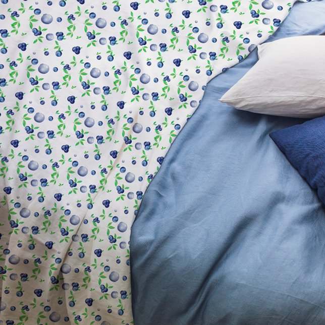 Couverture Polaire Blueberry aquarelle motif fille mignonne (Créateur téléchargé)