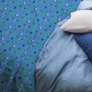 Couverture Polaire Blueberry aquarelle motif mignonne fille bleu