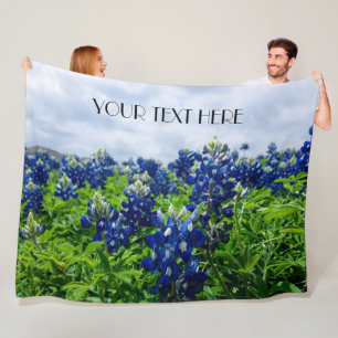 Couverture Polaire Bluebonnets Blue Flowers Texas texan Floral