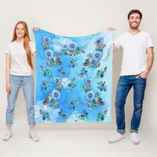 Couverture Polaire Blues de Cornflower en aquarelle