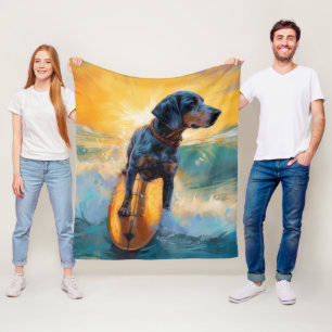 Couverture Polaire Bluetick Coonhound Beach Plage Plage de surf Peint