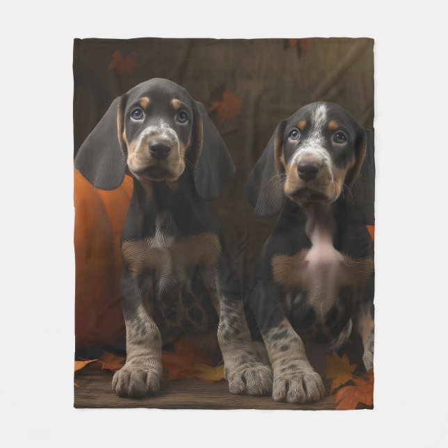 Couverture Polaire Bluetick Coonhound Chiot Automne Citrouille de pla (Devant)