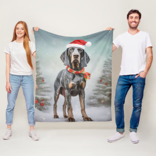 Couverture Polaire Bluetick Coonhound Dog en Noël de neige