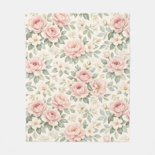 Couverture Polaire Blush Garden Reverie – Literie Fleurie Rose Vintag