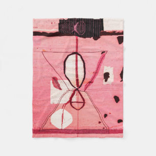 Couverture Polaire Blush Kilim : Art du patrimoine marocain rose