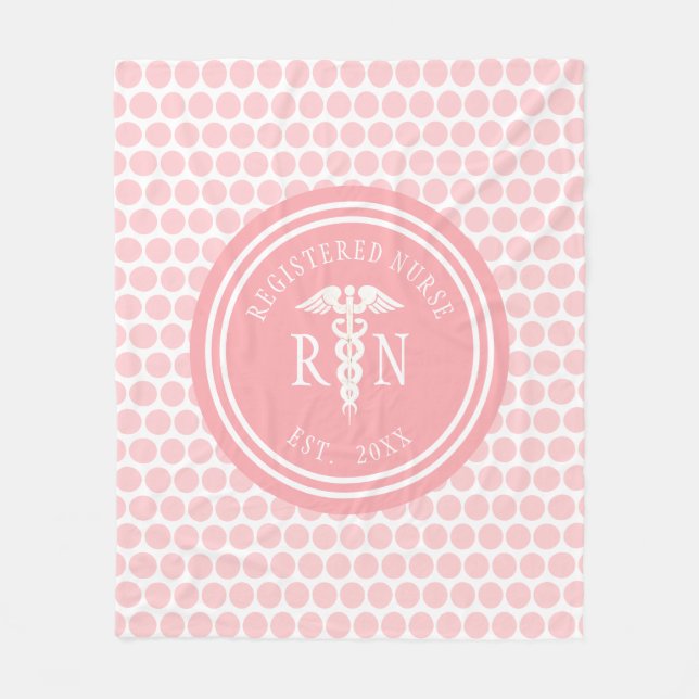 Couverture Polaire Blush Pink Infirmière inscrite Caduceus Graduation (Devant)