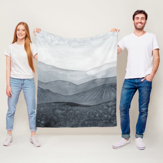 Couverture Polaire Blustering Grey Valley (En situation)