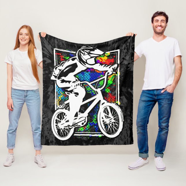 Couverture Polaire Bmx Racing - Cool Bmx Fleece Blanket Grunge (En situation)