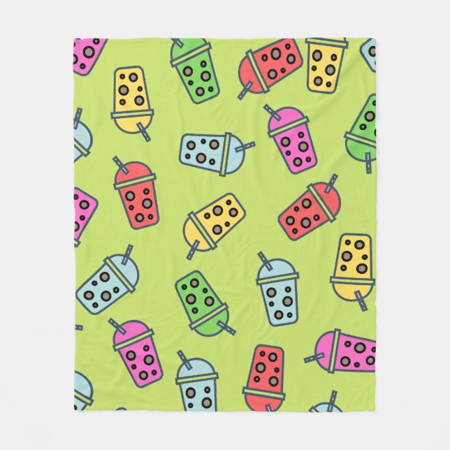 Couverture Polaire Boba Bubble Tea Motif (Devant)