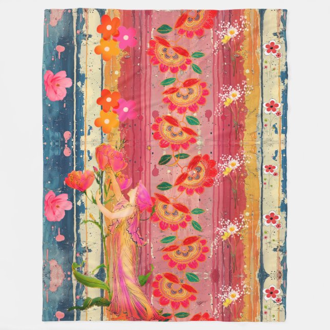 Couverture Polaire Bohemian Floral Fleece Blanket (Devant)