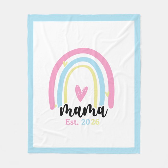 Couverture Polaire Boho Arc-en-ciel Coutume Maman Année de Fondation  (Devant)