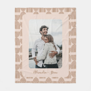 Couverture Polaire Boho Arch Motif Terracotta Photo personnalisée