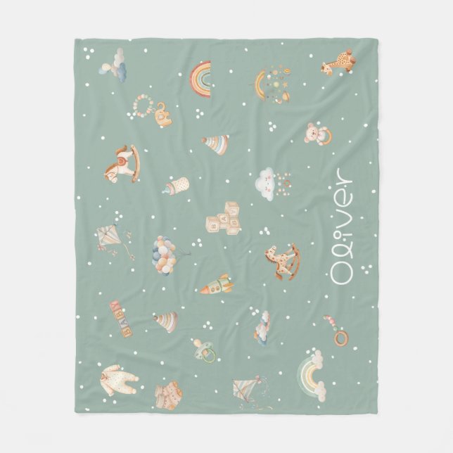 Couverture Polaire Boho Autumn Baby Shower Fleece Blanket (Devant)