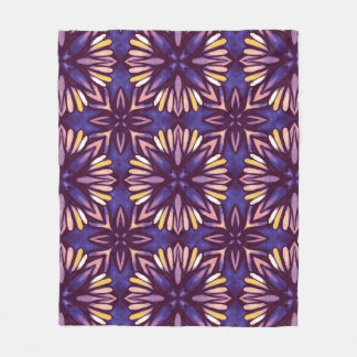 Couverture Polaire Boho Blossom : Motif Floral Artistique Violet