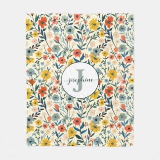 Couverture Polaire Boho Botanique Personnalisé Jardin Fleece Blanket