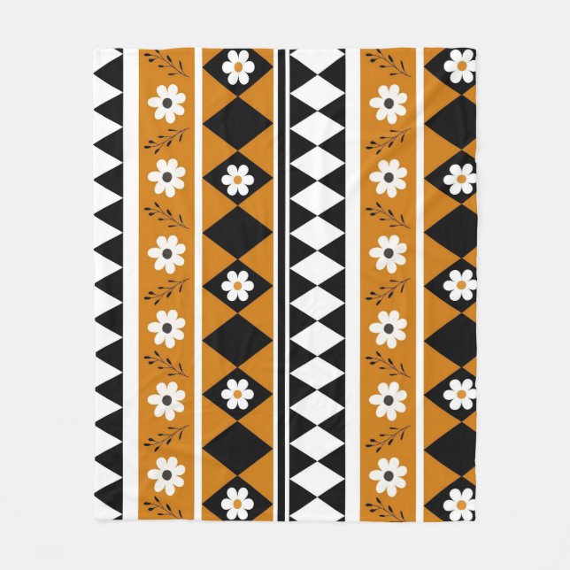 Couverture Polaire Boho Brown Tropical Floral Botanique Printemps été (Devant)
