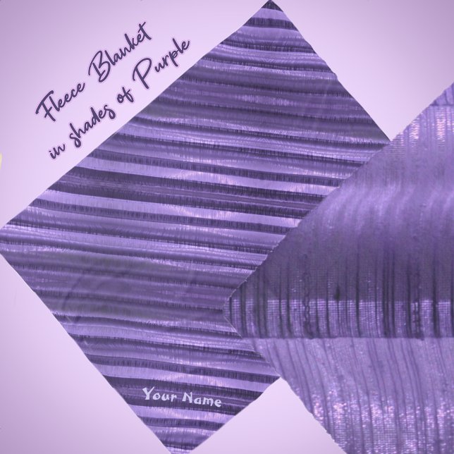 Couverture Polaire Boho Chic Purple Diagonal Stripes Chimiques (Créateur téléchargé)