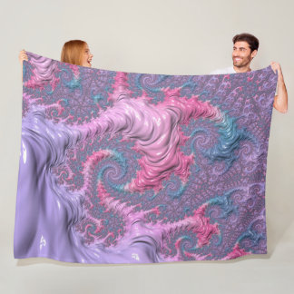 Couverture Polaire Boho coloré Hippie Trippy Super Pastel Fractal