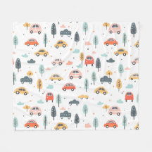 Boho Enfants Voitures, Arbres et Nuages Motif