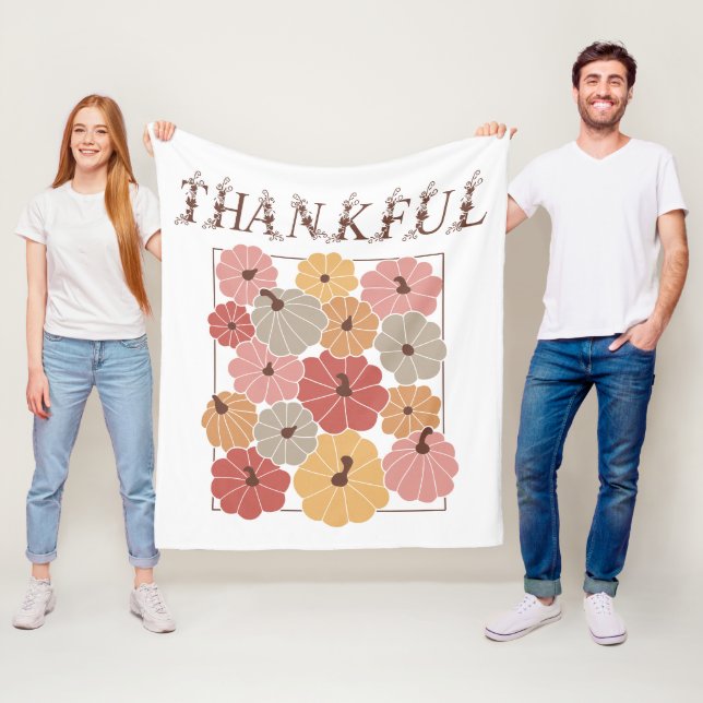 Couverture Polaire Boho Fall Farmhouse Thankful Saison 2 Thankgiving (En situation)