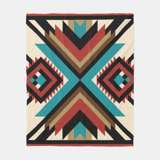 Couverture Polaire Boho Géométrique (Devant)