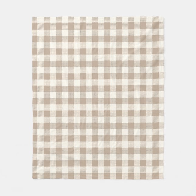 Couverture Polaire Boho Gingham Pattern Plaid Checkered Neutral (Devant)