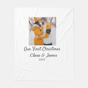 Couverture Polaire Boho moderne notre premier nom de couple photo de 