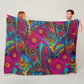 Couverture Polaire Boho Paisley Floral