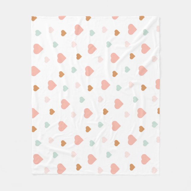 Couverture Polaire Boho petite fille pastel amour coeurs pépinière (Devant)