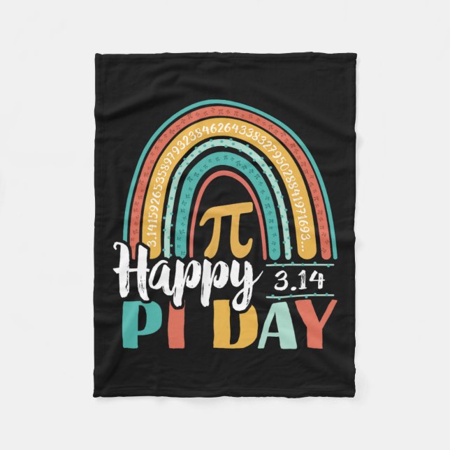 Couverture Polaire Boho Rainbow Happy Pi Day 3.14 Math Geek (Devant)